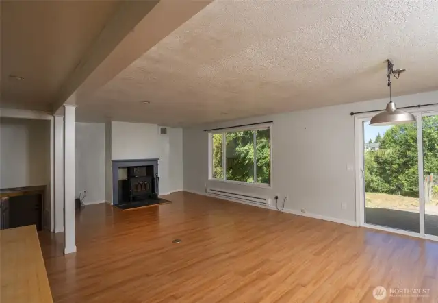 Living Room with wood burning FP