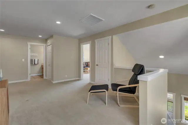 Upstairs loft also serves well as an study or playroom. 2 extra storage closets.