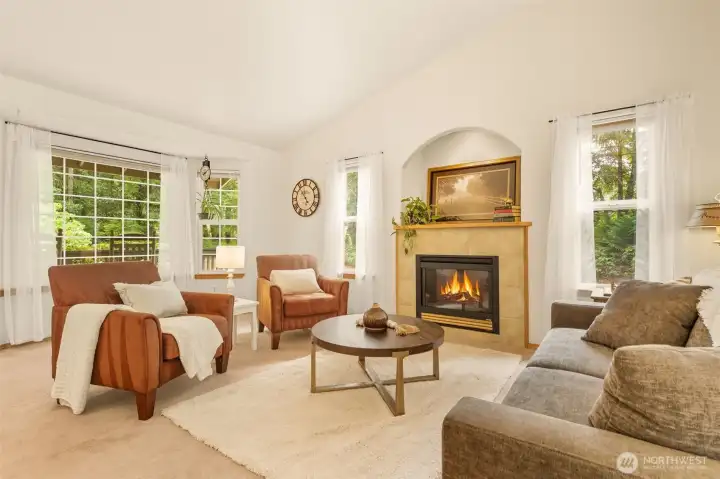 Cozy gas fireplace - this is the heart of the home.