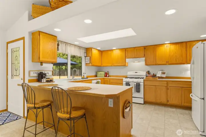 Spacious and thoughtfully designed kitchen.