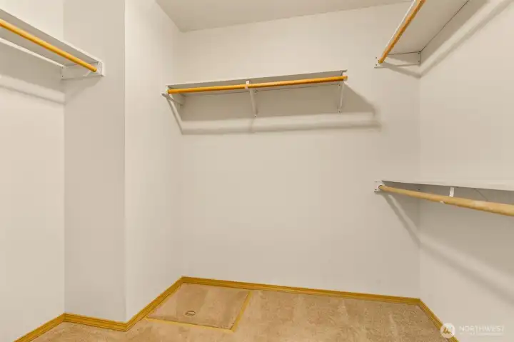 Primary Bedroom walk-in closet.