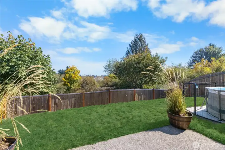 Patio off the kitchen with view of Mt. Rainier