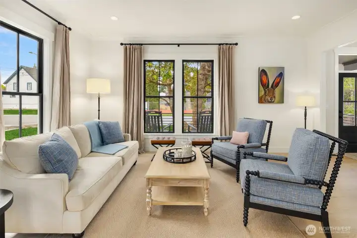 Spacious living space for relaxing and visiting.