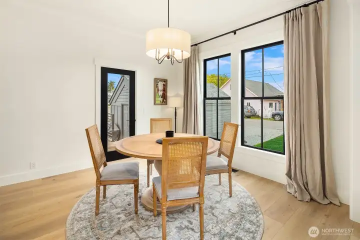 Light filled dining room.