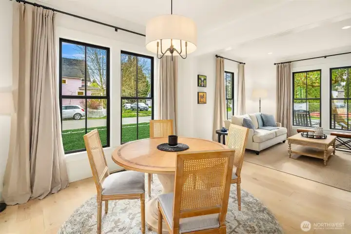 Light filled dining room.