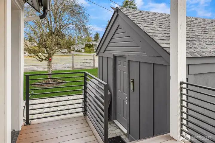 Back porch & detached garage