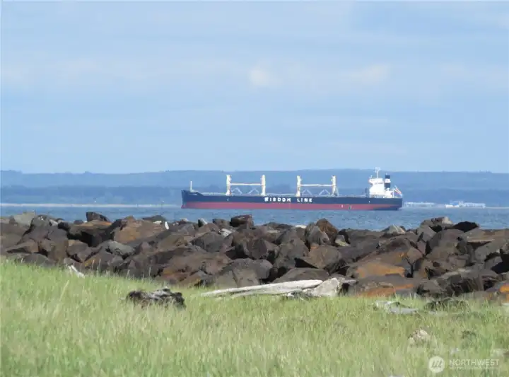 SHIP BREACHING THE BAR GOING TO PORT UP THE CHEHALIS RIVER IN ABERDEEN!