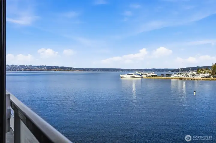 Lake Washington views from the living room