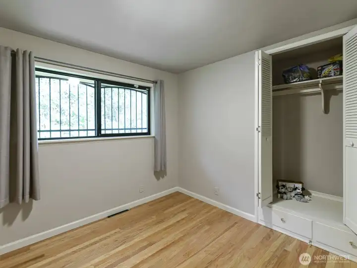 2nd bedroom with built in closet.