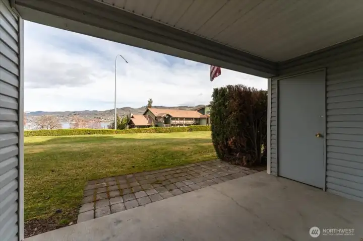 Covered patio and storage locker