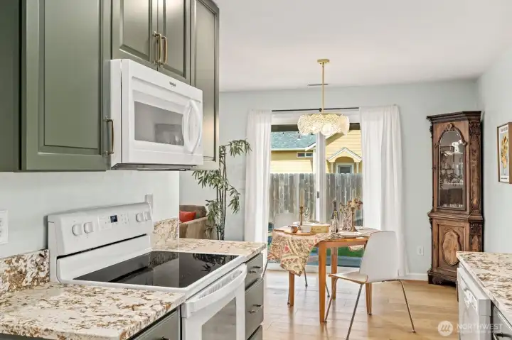 Updated cabinets & solid granite countertops