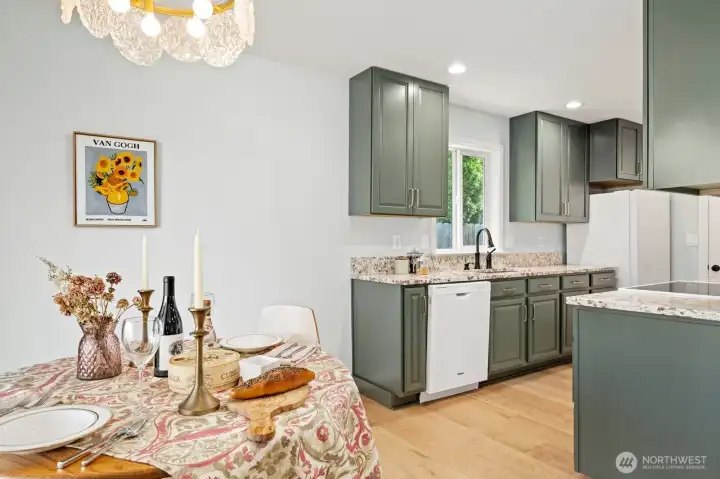 Dining connected to kitchen