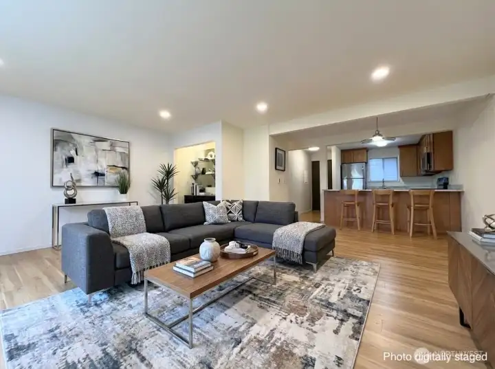 The spacious home is perfect for both relaxing or entertaining.