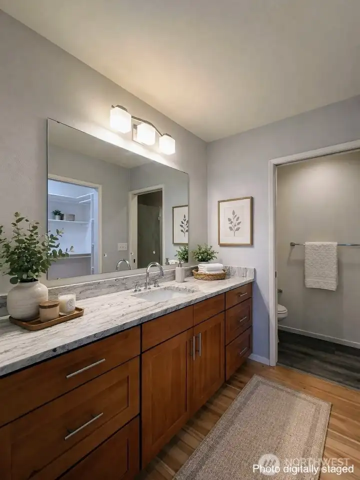 The primary bathroom has a sink.