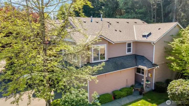 The townhome features an abundance of privacy features that make it feel like a single-family home!