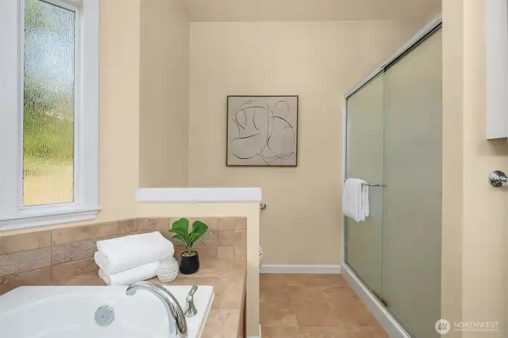 Primary bathroom.