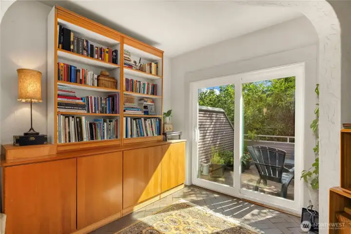 Library off dining room
