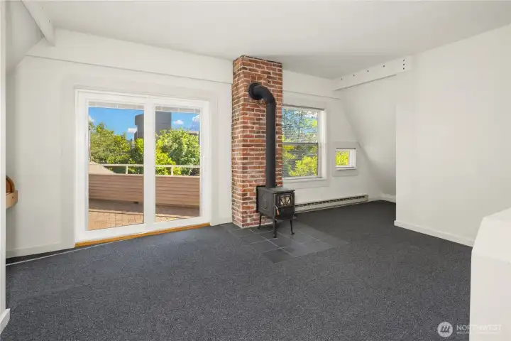 Unit 111A - upper floor living room