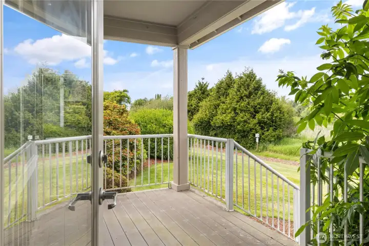Deck off the Living room overlooking the preserved nature land