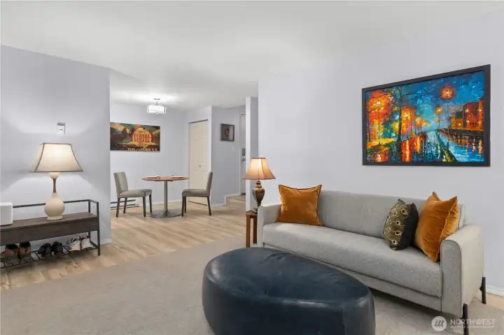 Living room and kitchen