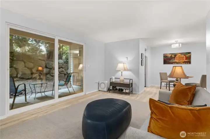 Living room and patio view