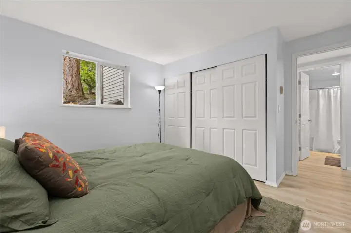 West bedroom and closets