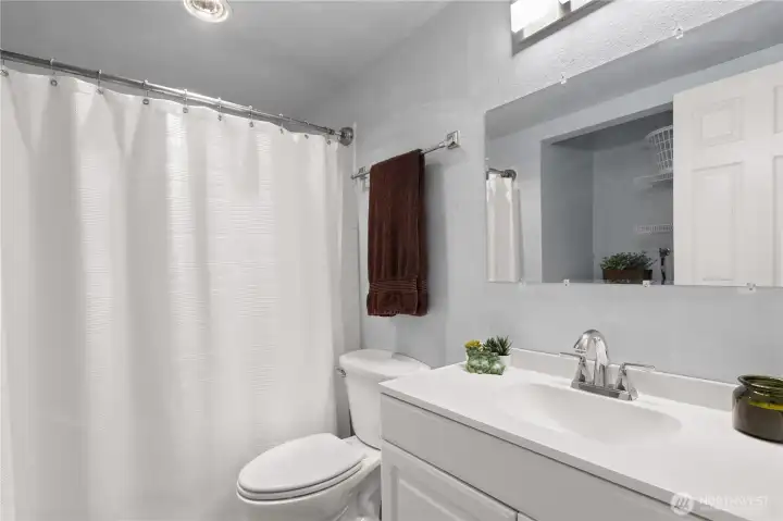Primary bathroom and bathtub