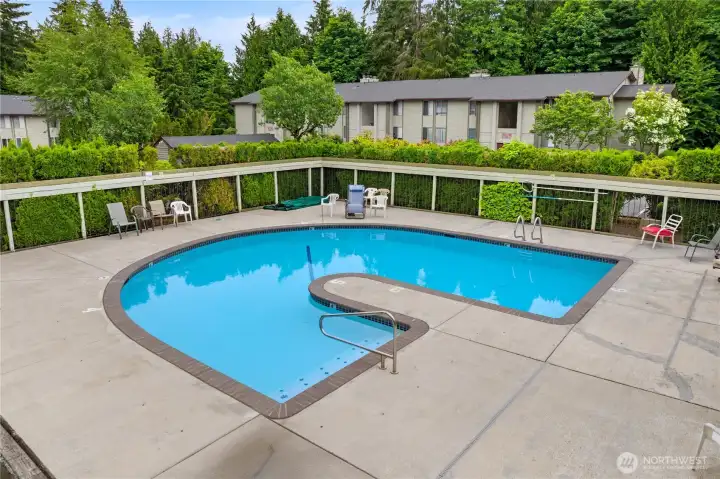 Highpoint view of community pool