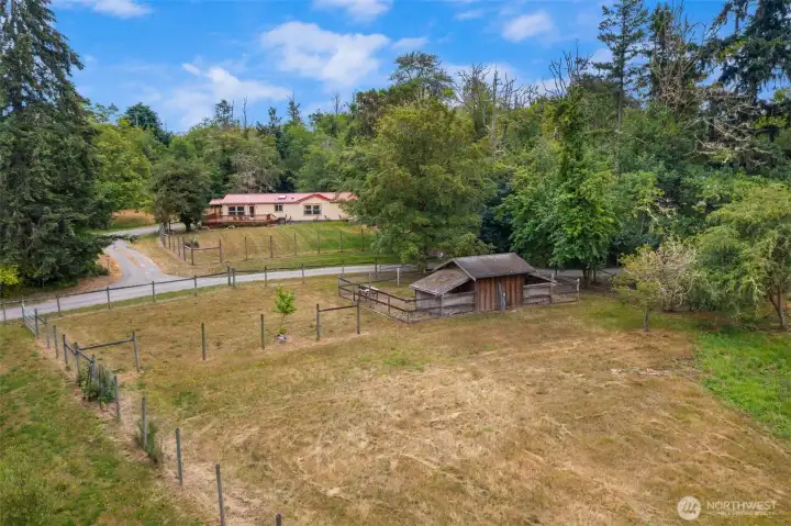 The 18 arces includes a fenced in pasture with a livestock shelter that is ready for your herd! The 18 arces includes a fenced in pasture with a livestock shelter that is ready for your herd!