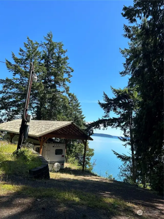 Looking toward the north. The RV and Carport belong to the neighboring property.