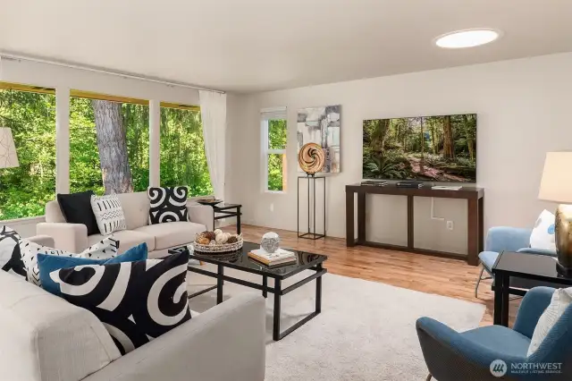 beautiful living room with privacy