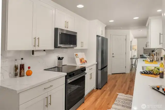 completely updated kitchen with quartz countertops