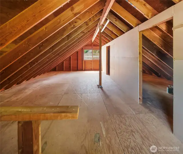 Unfinished studio above the garage