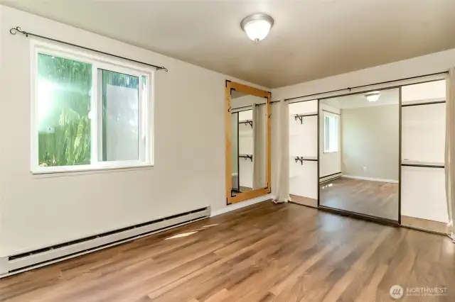 Primary  custom wall closet w/ lights