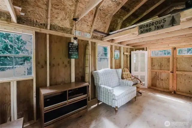 Shed used as a sleeping space.