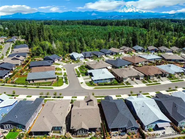 At the feet of "Mount Tahoma" (also known as Mt Rainier), the Tehaleh Community is a planned community that is comprised of a network of 40+ miles of trails, several parks, many athletic venues, a quality private restaurant, brew & beverage shop, and more. The sum total? An affordable, active 55+ community you'll love!