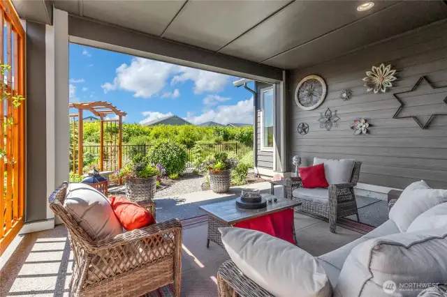 Absolutely gorgeous outdoor space extends living space into the great outdoors and helps to remind us why we LOVE living in the Pacific Northwest.