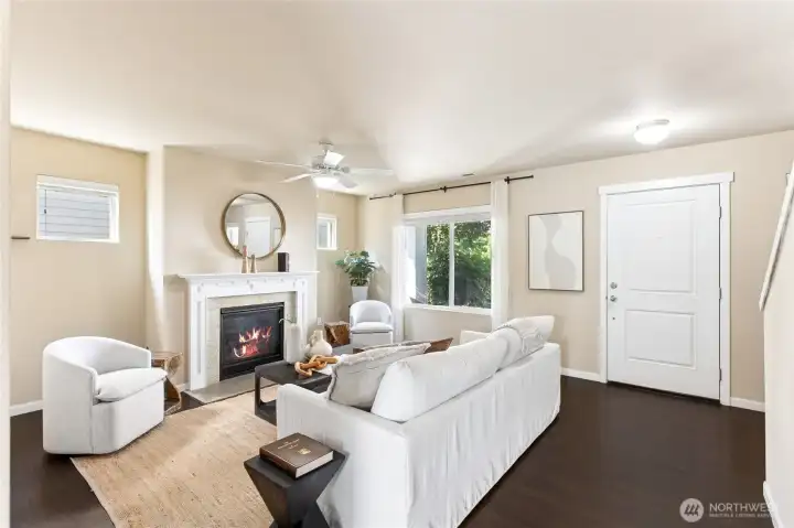 Living room with gas fireplace