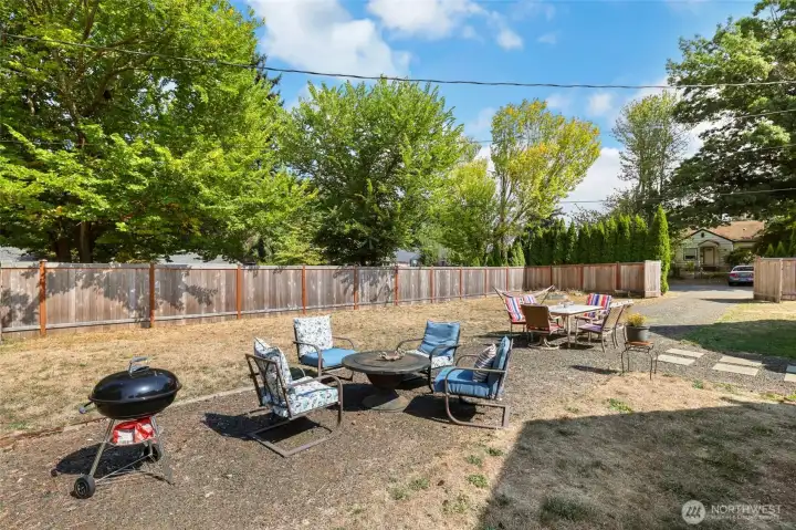 Large fenced corner lot
