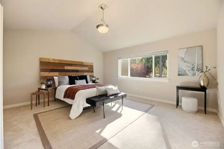 Primary with vaulted ceilings