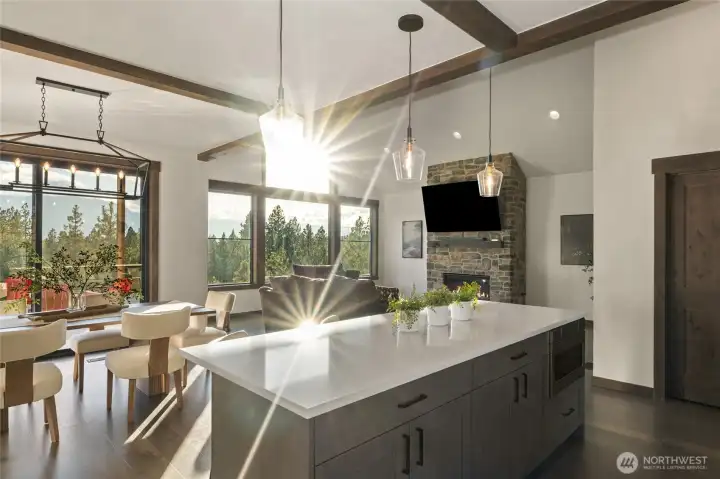 Kitchen space with natural light filling the room