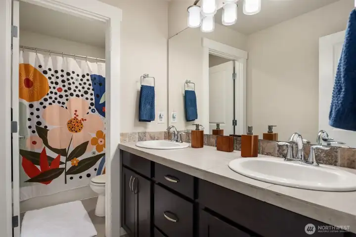 Full hall bath located upstairs.