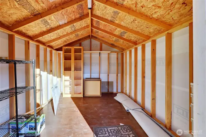 Inside of storage shed.
