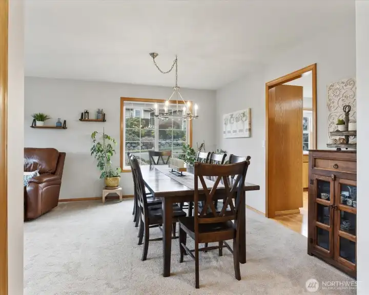 Dining area with space for a full-size table, positioned near the living room.