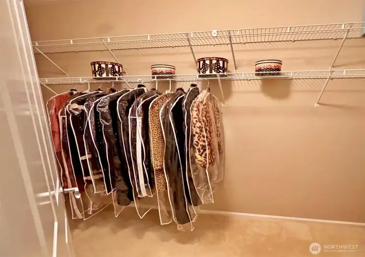Large walk-in closet at the open den!
