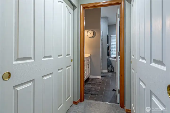 Extra closets leading into en suite bathroom