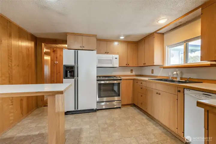 Kitchen view from back door