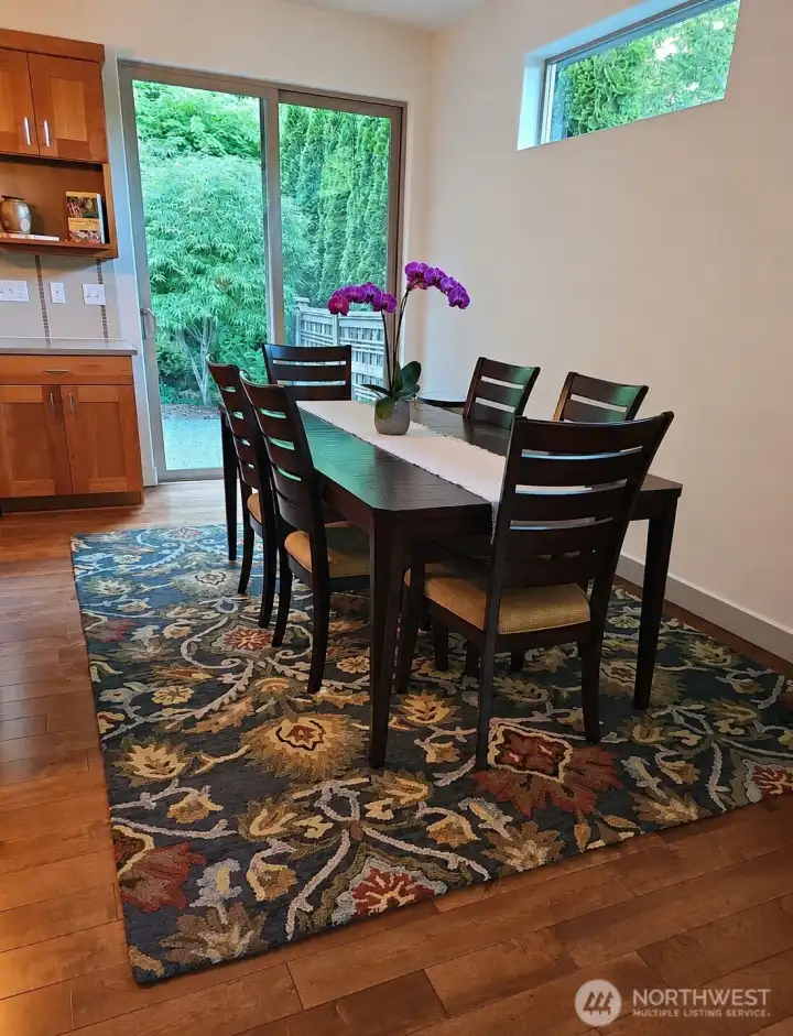 a spacious dining area for your guests and family to enjoy