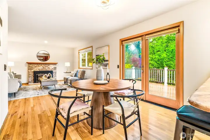 Nook. French doors to backyard.