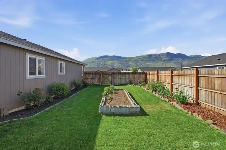 Looking towards front yard from back corner.